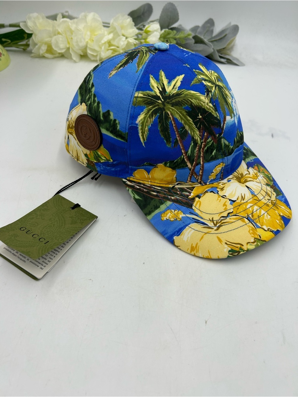 Unisex Gucci, Hawaii print baseball camp size small adjustable made in Italy